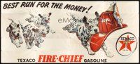 2x007 TEXACO billboard poster '50s art of cute dalmatian puppies promoting Fire-Chief gasoline!
