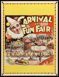 2x241 MAMMOTH CIRCUS: CARNIVAL & FUN FAIR English circus poster '30s cool art of fun rides!