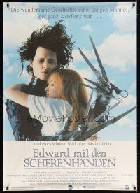2x103 EDWARD SCISSORHANDS German 33x47 '91 Tim Burton classic, Johnny Depp & Winona Ryder!