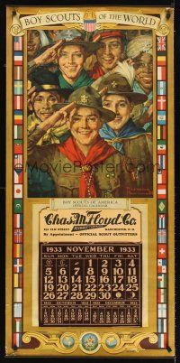 2x251 BOY SCOUTS OF THE WORLD calendar '33 wonderful Rockwell art of Scouts, Be Prepared!