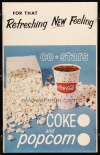 2x074 COCA-COLA COKE AND POPCORN soft drink sales posters '60s cool lobby displays!
