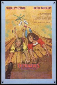 2x274 OUTRAGEOUS FORTUNE 1sh '87 Bette Midler, Shelley Long, Peter Coyote, cool art!