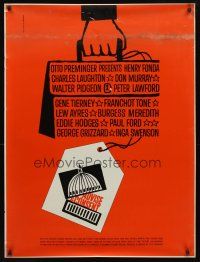 2x308 ADVISE & CONSENT DS special 30x40 '62 Otto Preminger, classic Saul Bass Capitol artwork!