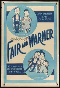 2x252 FAIR & WARMER special 28x41 '15 Avery Hopwood's gale of laughter, art of couple!