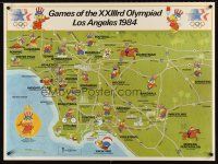 2x253 GAMES OF THE XXIIIRD OLYMPIAD LOS ANGELES 1984 special 30x40 '83 cool art map!