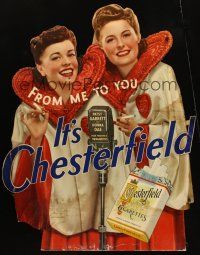 2x066 CHESTERFIELD cigarette advertising standee '40s pretty Patsy Garrett & Donna Dae!