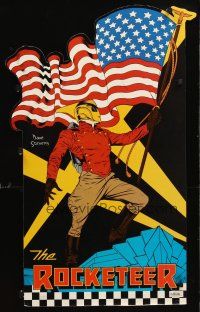 2x067 ROCKETEER standee '85 cool art of comic character with American flag!