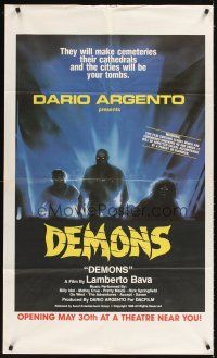 2x281 DEMONS half subway '86 Dario Argento, E. Sciotti artwork of shadowy monster people!