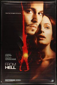 2x203 FROM HELL vinyl banner '01 close-up of Johnny Depp & sexy Heather Graham!