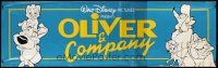 2x218 OLIVER & COMPANY vinyl banner '88 great art of Walt Disney cats & dogs in New York City!