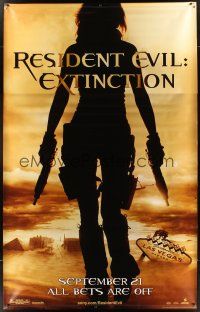 2x221 RESIDENT EVIL: EXTINCTION DS vinyl banner '07 sexy Milla Jovovich in zombie killing action!