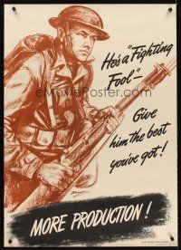 2x234 MORE PRODUCTION 29x40 WWII war poster '42 Noxon art, give him the best you've got!
