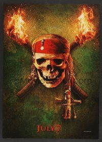 2x032 PIRATES OF THE CARIBBEAN: DEAD MAN'S CHEST teaser jumbo WC '06 image of skull between torches