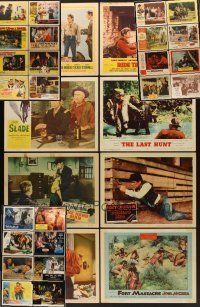 3a073 LOT OF 32 LOBBY CARDS '50s-70s great images from romance, crime, comedy & western!