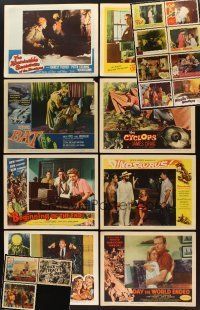 3a078 LOT OF 19 LOBBY CARDS '53 - '61 all from great horror/sci-fi titles!
