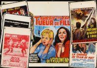 3a138 LOT OF 12 UNFOLDED & FORMERLY FOLDED BELGIAN POSTERS '59 - '83 cool different artwork!