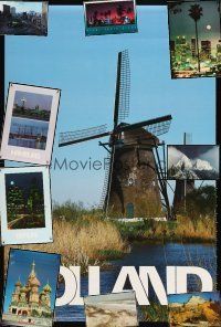 3a216 LOT OF 10 UNFOLDED DUTCH COMMERCIAL TRAVEL POSTERS '80s cool images of scenery & landmarks!