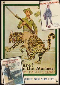 3a220 LOT OF 3 UNFOLDED REPRO WAR POSTERS '90s great art from original recruiting posters!