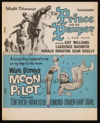 3a535 PRINCE AND THE PAUPER/MOON PILOT English program '62 Walt Disney double-bill!