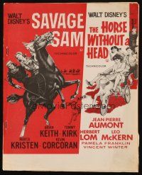 3a536 SAVAGE SAM/HORSE WITHOUT A HEAD English program '63 great Walt Disney double-bill!