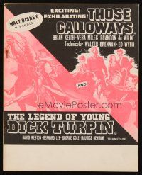 3a537 THOSE CALLOWAYS/LEGEND OF YOUNG DICK TURPIN English program '65 Disney double-bill!