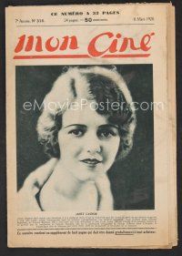 3a413 MON CINE French magazine March 8, 1928 wonderful close up of pretty Janet Gaynor!