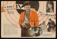 3a321 GAY DEFENDER herald '27 artwork & photos of Richard Dix & pretty Thelma Todd!