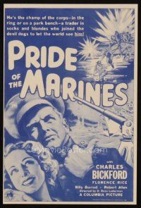 3a329 PRIDE OF THE MARINES herald '36 Charles Bickford loved to answer the call to arms!