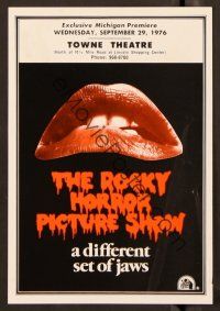 3a332 ROCKY HORROR PICTURE SHOW herald '76 classic close up lips image, a different set of jaws!