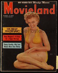 3a384 MOVIELAND magazine October 1952 Marilyn Monroe starring in Monkey Business by Dave Peskin!