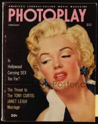 3a392 PHOTOPLAY magazine Feb 1953 Marilyn Monroe by Kornman, is Hollywood carrying sex too far?