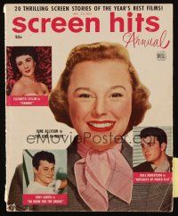 3a407 SCREEN HITS ANNUAL magazine 1952 Allyson, Elizabeth Taylor, Quiet Man, African Queen +more!