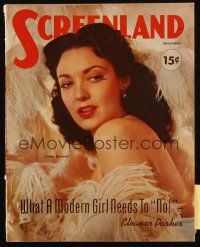 3a402 SCREENLAND magazine December 1951 portrait of sexiest Linda Darnell from The Lady Pays Off!