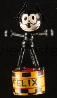3a579 FELIX THE CAT wooden thumb toy '50s you can make him stand up and sit down!