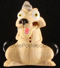 3a593 ICE AGE Burger King chattering toy '02 wacky Scrat figure, with tail that moves his mouth!
