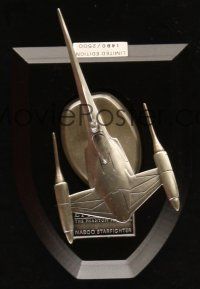 3a598 PHANTOM MENACE limited edition pewter figurine '00 cool Naboo starfighter with stand & box!