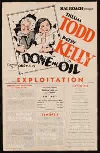 3a776 DONE IN OIL pressbook '34 art of Thelma Todd & Patsy Kelly, produced by Hal Roach!