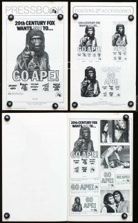 3a805 GO APE pressbook '74 5-bill Planet of the Apes, wonderful Uncle Sam parody art!