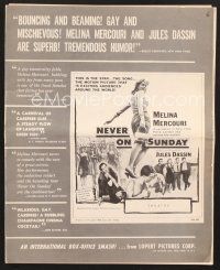 3a877 NEVER ON SUNDAY pressbook '60 Jules Dassin's Pote tin Kyriaki, sexy Melina Mercouri!