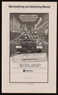 3a969 THINGS ARE TOUGH ALL OVER pressbook '82 Cheech & Chong take cross country trip to Las Vegas!