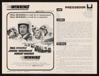 3a994 WINNING pressbook R73 Paul Newman, Joanne Woodward, Indy car racing art by Howard Terpning!