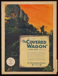 3a459 COVERED WAGON program book '23 James Cruze, Hibbiker art of wagon train on Oregon Trail!