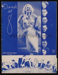 3a462 DINNER AT 8 program book '34 sexy Jean Harlow in a classic all-star romantic comedy!