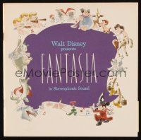 3a466 FANTASIA program book R77 art of Mickey Mouse & others, Disney musical cartoon classic!