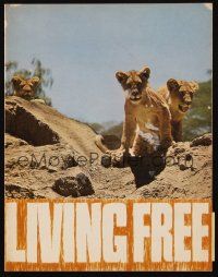 3a493 LIVING FREE program book '72 written by Joy Adamson, Elsa the Lioness, different images!