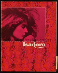 3a497 LOVES OF ISADORA program book '69 naked Vanessa Redgrave covering herself with just arms!