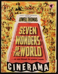 3a512 SEVEN WONDERS OF THE WORLD program book '56 travelogue of the famous landmarks in Cinerama!