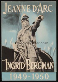 3a650 JOAN OF ARC French promo brochure R50 art of Ingrid Bergman in full armor on horse w/sword!