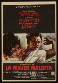 3a343 BOOM Spanish herald '68 different art of Elizabeth Taylor & Richard Burton by MCP!