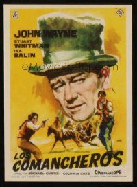3a346 COMANCHEROS Spanish herald '62 different Jano art of John Wayne, directed by Michael Curtiz!